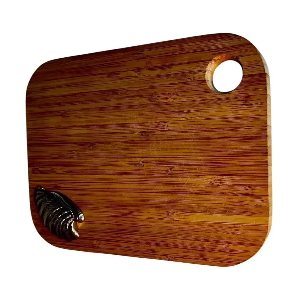 Made by Design Bamboo and Poly Flip Cutting Board W Decorative Shell Inlay
